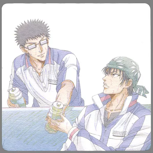 乾&海堂 アニメ原画風描き下ろしコースター 「テニスの王子様 BEST GAMES!! 乾・海堂vs宍戸・鳳/大石・菊丸vs仁王・柳生」 来場特典