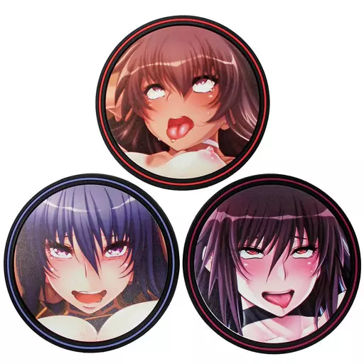 コースター(キャラクター)　ゆきかぜ＆凜子＆不知火 アへ顔ラバーコースターセット(3枚入り) 「対魔忍ユキカゼ」 電気外祭り 2019 SUMMER in 高田馬場＆C96グッズ