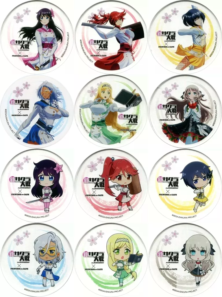 マグカップ・湯のみ　全12種セット「新サクラ大戦 the Animation×PRINCESS CAFE アクリルコースター」