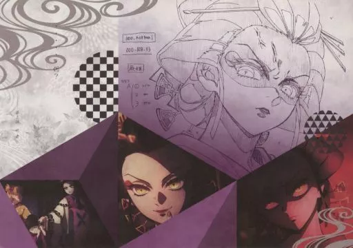 鬼滅の刃　カフェ　ダイニング　ランチョンマット　妓夫太郎　堕姫　梅　蕨姫 ufotable Cafe 鬼滅の刃遊郭編キャラクター絵巻ランチョンマット 堕姫
