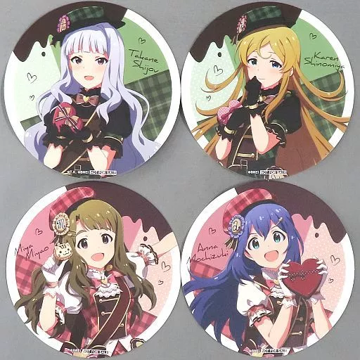 集合 コースター4枚セット 「Gift オンラインくじ アイドルマスター ミリオンライブ! Valentine’s Day ver.」 おまけ賞