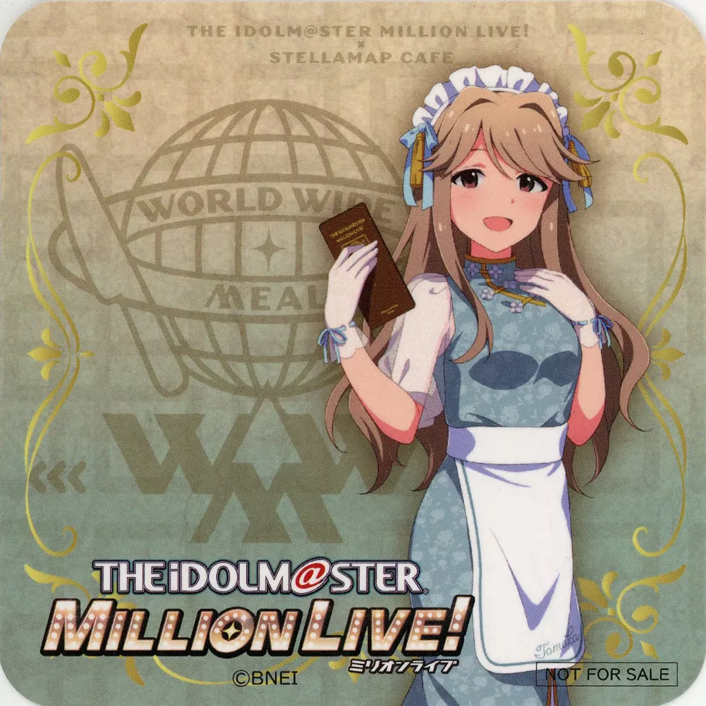 天空橋朋花(等身) オリジナルコースター 「-World Wide Meal- アイドルマスター ミリオンライブ!×STELLAMAP CAFE」 コラボメニュー注文特典
