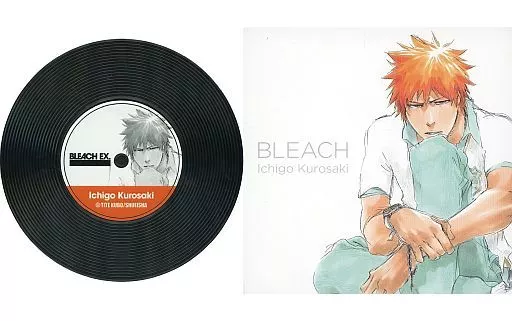 BLEACH 黒崎一護原画展アクスタレコード風コースター缶バッジステカ