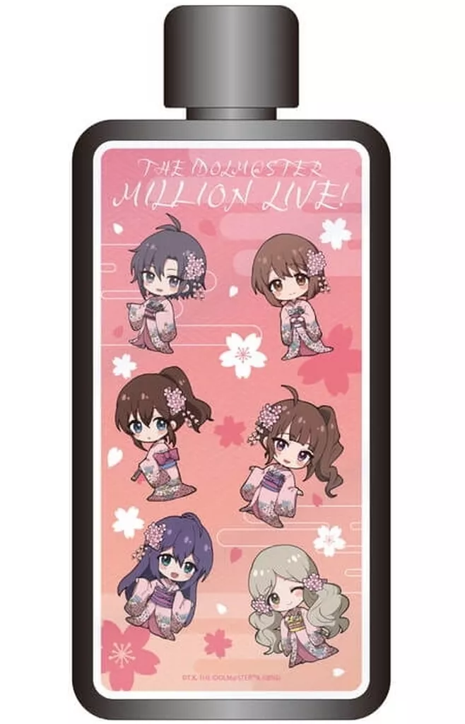 01.散りばめデザイン(桜の和装ver.) ミニキャライラスト フレームスクエアボトル 「アイドルマスター ミリオンライブ!」