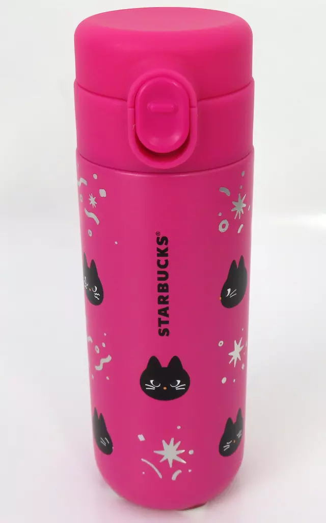 マグカップ・湯のみ　黒猫 ハロウィン2024 ステンレスボトルピンク 381ml 「スターバックス コーヒー」