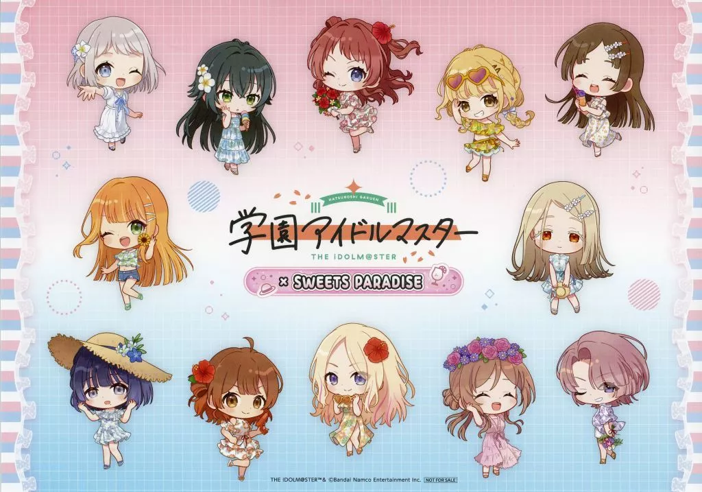 集合(ミニキャラ) A4ペーパーランチョンマット 「学園アイドルマスター×SWEETS PARADISE 第3弾」 コラボメニュー注文特典