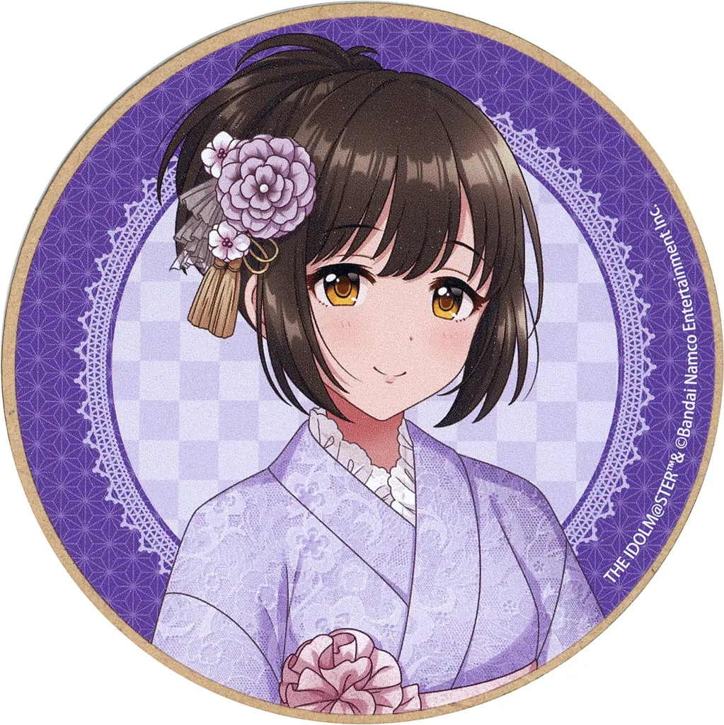 鷹富士茄子 描き下ろし レース着物ver. ウッド風コースター 「DRAW!DRAW! アイドルマスター シンデレラガールズ 浅草応援オンラインくじ」 C-6賞