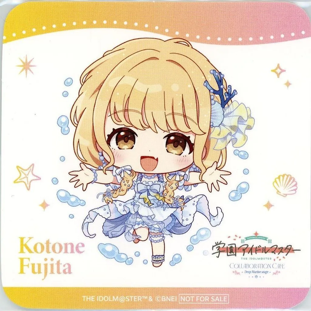 藤田ことね(ミニキャラ) コースター 「学園アイドルマスター COLLABORATION CAFE～Deep Marine Stage～」 コラボメニュー注文特典