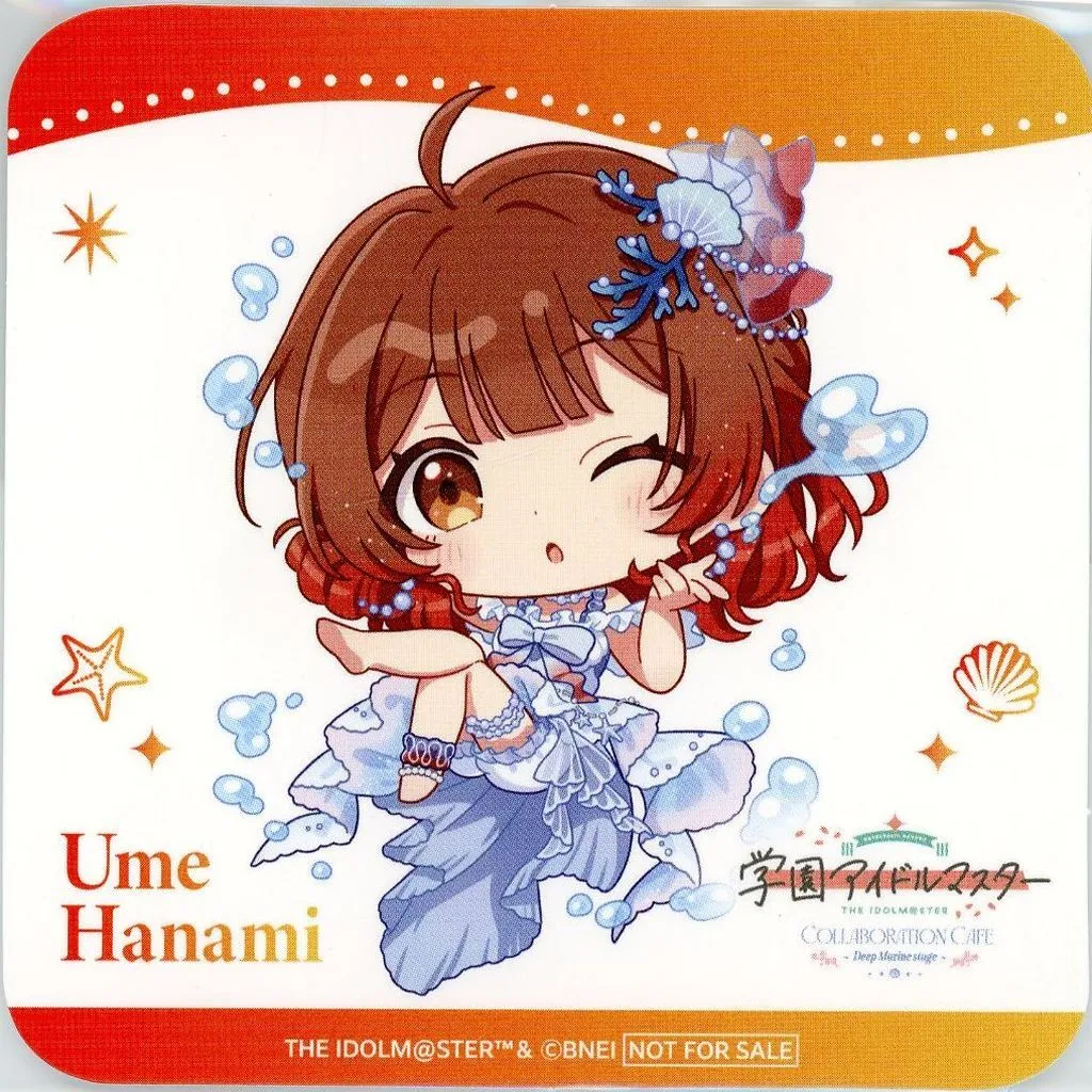 花海佑芽(ミニキャラ) コースター 「学園アイドルマスター COLLABORATION CAFE～Deep Marine Stage～」 コラボメニュー注文特典
