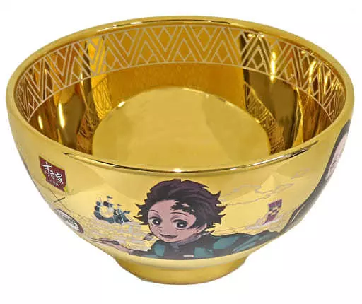 [破損品] 集合 オリジナル金のどんぶり 「鬼滅の刃×すき家」 オリジナルどんぶりプレゼントキャンペーンAコース当選品