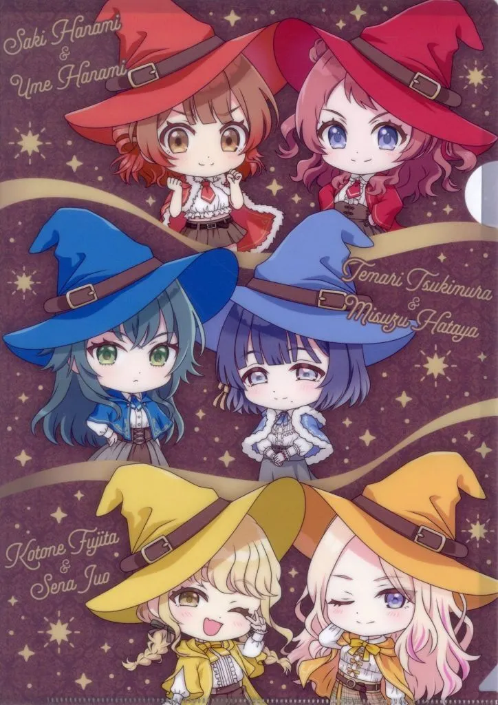 02.集合デザイン 魔法使いver.(ミニキャライラスト) A4クリアファイル 「学園アイドルマスター グッズフェア in ゲーマーズ 第2弾」