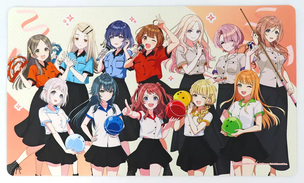 集合 描き下ろし ボウリングシャツver. マルチデスクマット 「学園アイドルマスター×ROUND1」