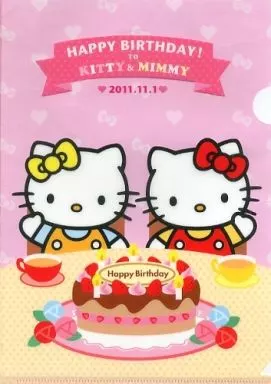 サンリオ キティ ミミィ クリアファイル 2011 誕生日　平成レトロ ハローキティ - サンリオ キティ ミミィ コラボ クリアファイルの通販