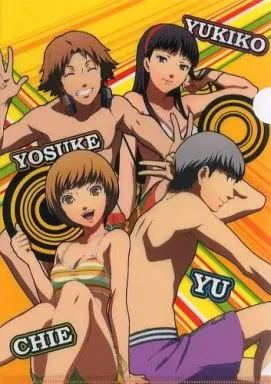 駿河屋 -<中古>鳴上悠＆里中千枝＆天城雪子＆花村陽介(水着) A4クリア