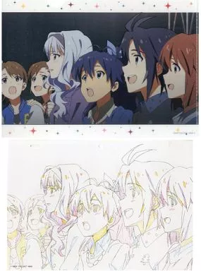 集合(6人/左向き) 本編複製原画＆名場面セル風クリアファイルセット 「劇場版 アイドルマスター MOVIE 輝きの向こう側へ!」 第1週目来場者特典