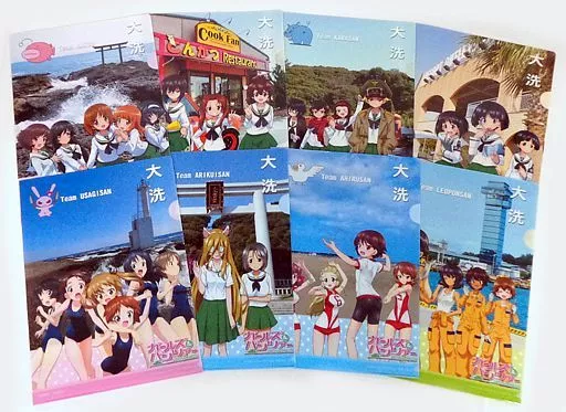 【美品】ガールズ＆パンツァー 大洗 コラボ クリアファイル 駿河屋 -<中古>大洗女子学園 A4クリアファイル8枚セット 「ガールズ