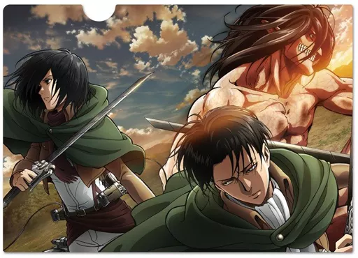 エレン ミカサ アルミン リヴァイ ハンジ クリアファイル の展示中