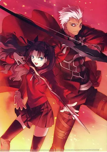 Fate staynight HF フィルム アーチャー 遠坂凛 駿河屋 -<中古>遠坂凛&アーチャー 復刻イラストA4クリア
