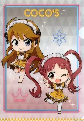 所恵美＆松田亜利沙(ミニキャラ) A4クリアファイル 第2弾 「アイドルマスター ミリオンライブ!×ココス」 メニュー注文特典