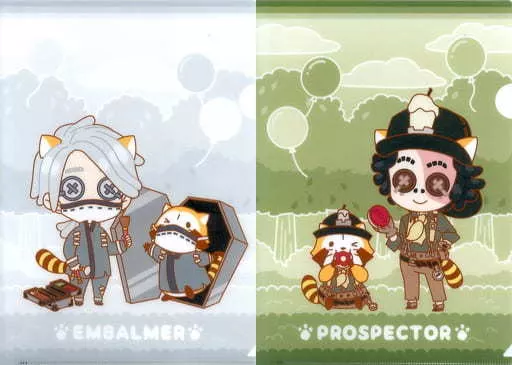 クリアファイル　納棺師＆探鉱者＆ラスカル A4クリアファイル2枚組 「楽天コレクション Identity V 第五人格×ラスカルコレクション【II】～男性サバイバー編～」 C-10賞二手