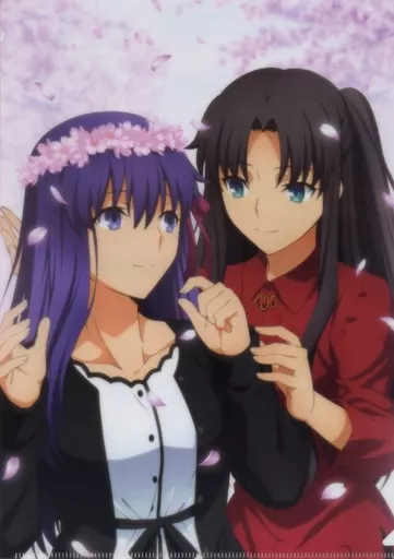 駿河屋 -<中古>間桐桜＆遠坂凛 BD発売記念イラスト「桜と凛」 A4クリア