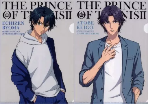 【希少】跡部景吾 越前リョーマ テニプリ クリアファイル A4サイズ 中古】クリアファイル 越前リョーマ＆跡部景吾 A4クリアファイル 2枚