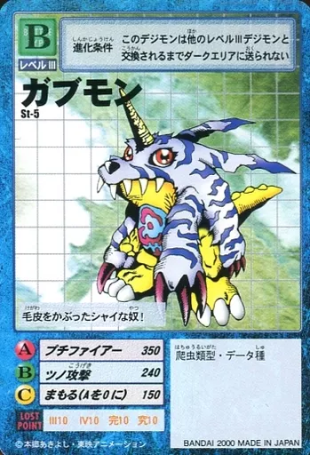 【PSA8】① 2000 デジモンカード ガブモン #ST5 駿河屋 - 【買取】St-5：ガブモン（旧デジモンカードゲーム）