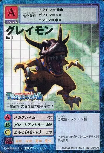 駿河屋 -<中古>Dw-1：グレイモン（旧デジモンカードゲーム）