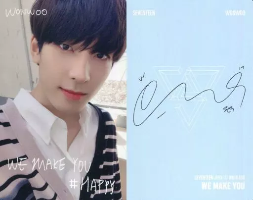 SEVENTEEN/WONWOO(ウォヌ)/「#HAPPY」・裏面水色/CD「JAPAN 1ST MINI