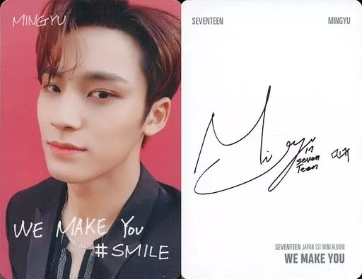 SEVENTEEN/MINGYU(ミンギュ)/「#SMILE」・裏面グレー/CD「JAPAN 1ST MINI ALBUM WE MAKE YOU」(CARAT盤)特典フォトカード