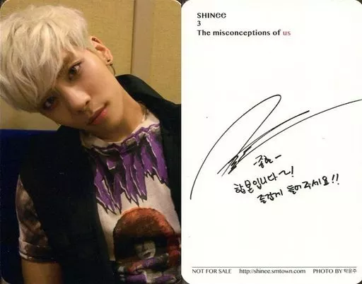 SHINee/JONGHYUN(ジョンヒュン)/裏面印刷サイン入り/CD「THE MISCONCEPTIONS OF US」特典トレカ