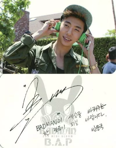 バンヨングク 本人自筆サイン入り 韓国版 BADMAN CD 駿河屋 -<中古>B.A.P/Bang Yong Guk(バンヨングク)/裏面印刷サイン入り