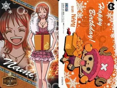 ワンピース　キャラメルポップコーンカード　チョッパーハッピーバースデー　ナミ ワンピース キャラメルポップコーンカード チョッパーハッピー