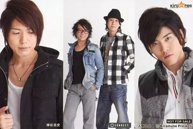 CONNECT(岩田光央・鈴村健一)・入野自由・神谷浩史/横型・両手ポケット・帽子・ポストカードサイズ/DVD「Kiramune Music Festival 2009 Live」特典ブロマイド