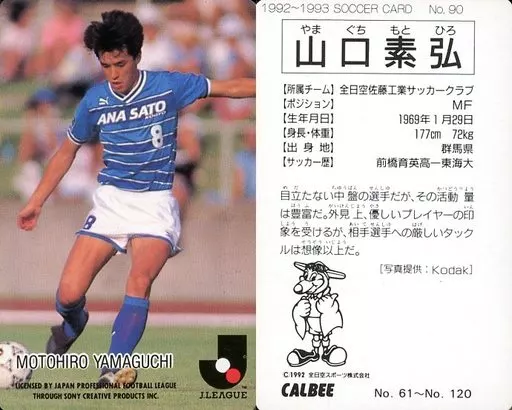 駿河屋 -<中古>90 [Jリーグ選手カード] ： 山口素弘（スポーツ）