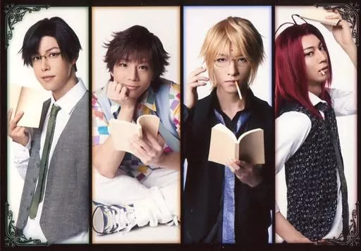 集合(4人)横型・上半身・ベスト・片手本・四分割・三蔵一行・キャラクターショット/「最遊記歌劇伝-Darkness-」桃源郷ブロマイド