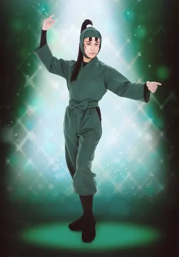 湯本健一(立花仙蔵)/背景緑・キャラクターショット・A4サイズ/「ミュージカル『忍たま乱太郎』第10弾 『忍術学園 学園祭』」A4ブロマイド