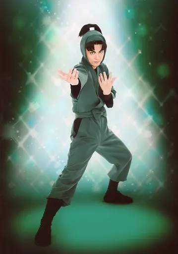 渡辺和貴(潮江文次郎)/背景緑・キャラクターショット・A4サイズ/「ミュージカル『忍たま乱太郎』第10弾 『忍術学園 学園祭』」A4ブロマイド