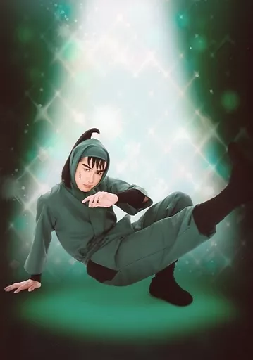 新井雄也(中在家長次)/背景緑・キャラクターショット・A4サイズ/「ミュージカル『忍たま乱太郎』第10弾 『忍術学園 学園祭』」A4ブロマイド