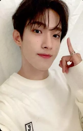 SEVENTEEN/DK(ドギョム)/バストアップ・小指立て・裏面赤・ベージュ/CD「JAPAN 2ND MINI ALBUM『24H』(通常盤)」封入特典フォトカードD