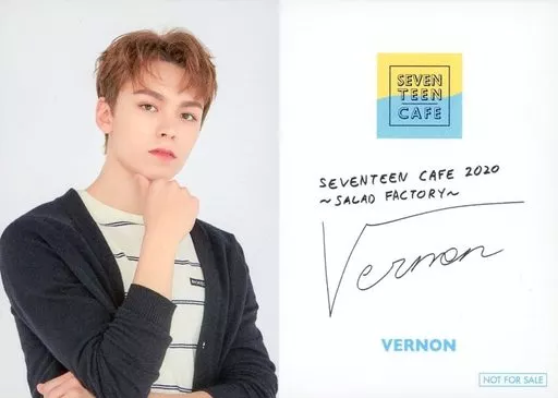 SEVENTEEN/VERNON(バーノン)/裏面印刷サイン入り/「SEVENTEENカフェ2020 ～SALAD FACTORY～ in BOX CAFE」事前予約特典オリジナルカードB