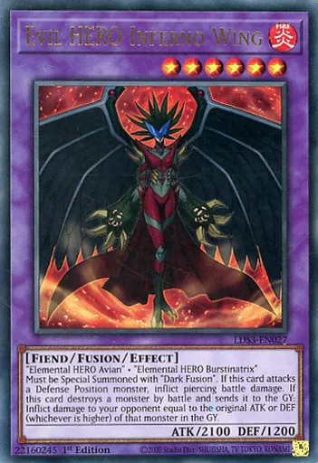 駿河屋 - LDS3-EN027[UR]：Evil HERO Inferno Wing/E-HERO インフェルノ・ウィング（遊戯王）