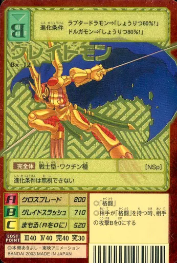 BX-12[ゴールドエッチングカード]：グレイドモン(背景A)