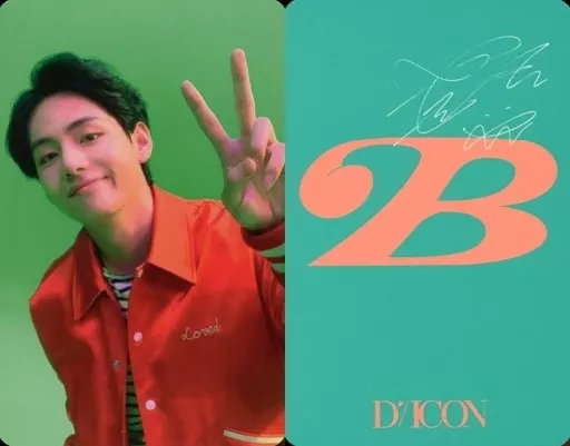 BTS V サイン入り D'ICONカード 駿河屋 -<中古>BTS(防弾少年団)/V(ブイ)/裏面緑・印刷サイン入り