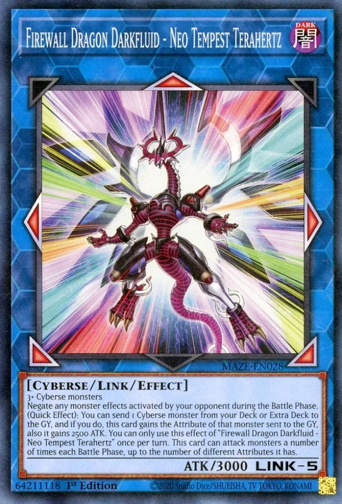 遊戯王/CR/リンクモンスター/英語版/Maze　of　Memories　MAZE-EN028[CR]：Firewall Dragon Darkfluid-Neo Tempest Terahertz/ファイアウォール・ドラゴン・ダークフルード-ネオテンペスト