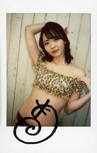 美ノ嶋めぐり サイン チェキ セクシー ビキニ 黒 ブラック