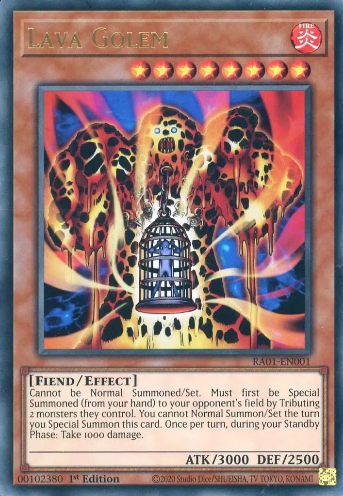 遊戯王/UR/効果モンスター/英語版/25th　Anniversary　Rarity　Collection　RA01-EN001[UR]：Lava Golem/溶岩魔神ラヴァ・ゴーレム