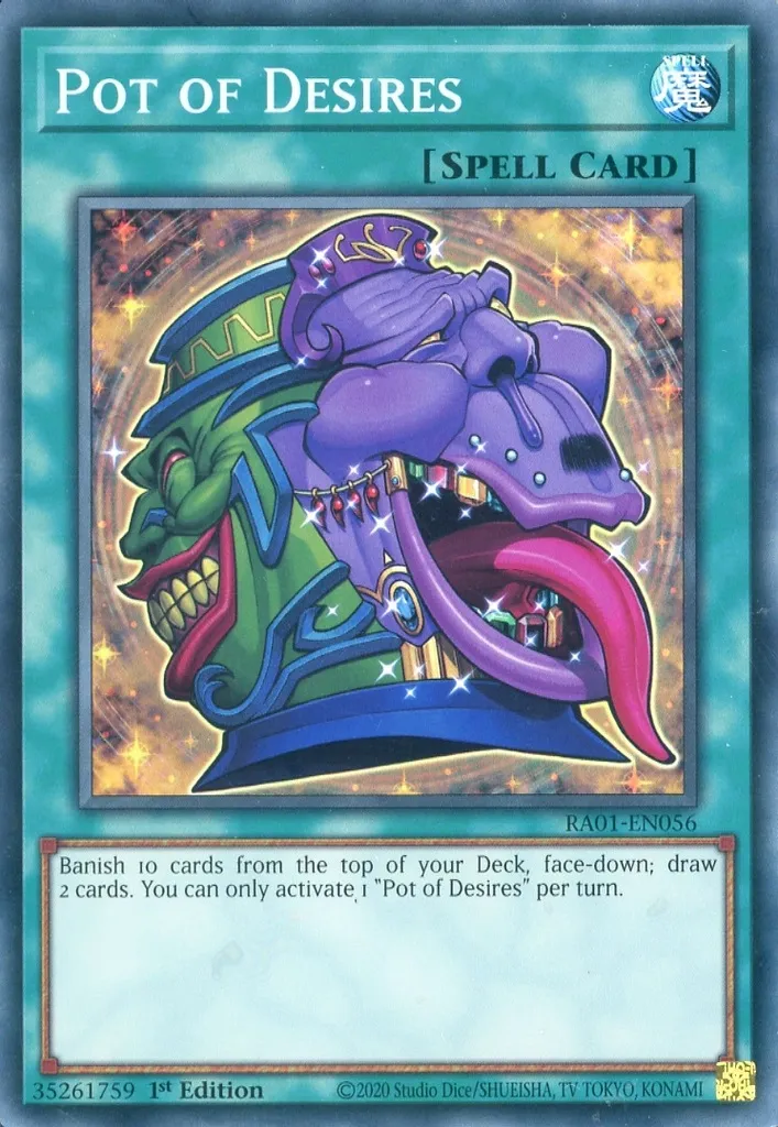 遊戯王/SR/魔法/英語版/25th　Anniversary　Rarity　Collection　RA01-EN056[SR]：Pot of Desires/強欲で貪欲な壺