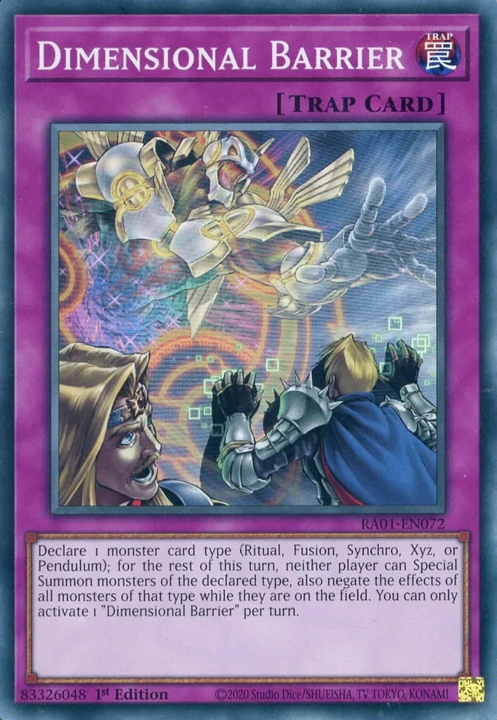遊戯王/SR/罠/英語版/25th　Anniversary　Rarity　Collection　RA01-EN072[SR]：Dimensional Barrier/次元障壁