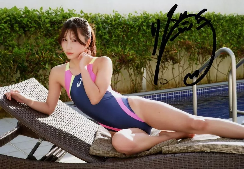 中古生写真(女性) ☆船岡咲/直筆サイン入り・横型/競これ